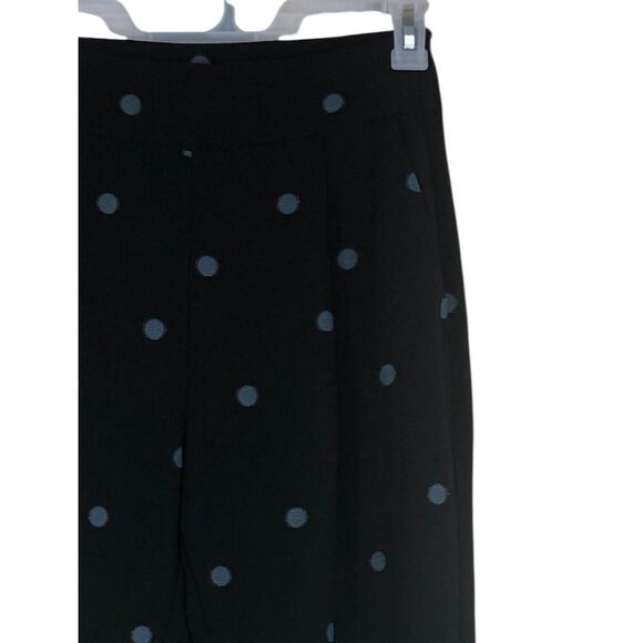 NWOT Women’s Zara Black w/Blue Polkadots Pants, Business Casual, Officecore SZ M - Picture 5 of 11